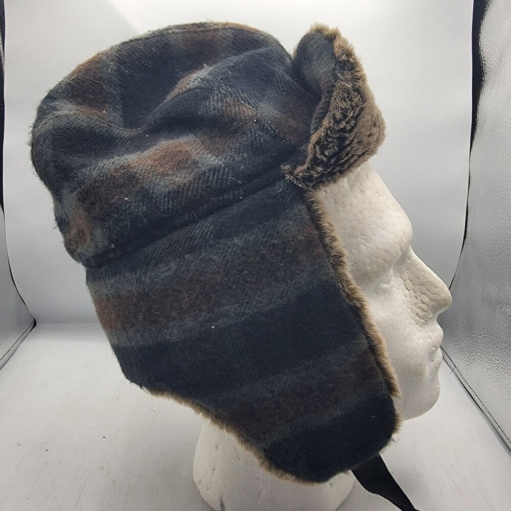 Dorfman Pacific Co Adults Small Medium Plaid Aviator Hat Winter Warm Outdoors